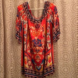 Off Shoulder Print Dress